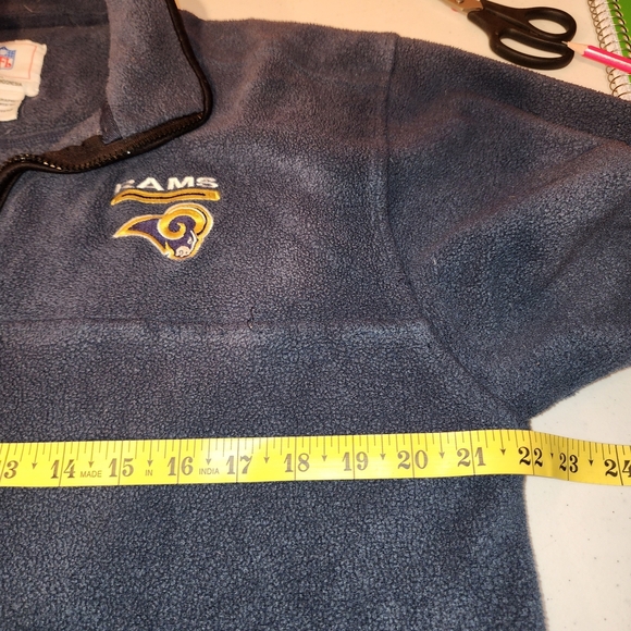 VTG Los Angeles Rams Quarter-Zip Fleece Pullover Men's Large NFL Football Blue - Picture 7 of 9